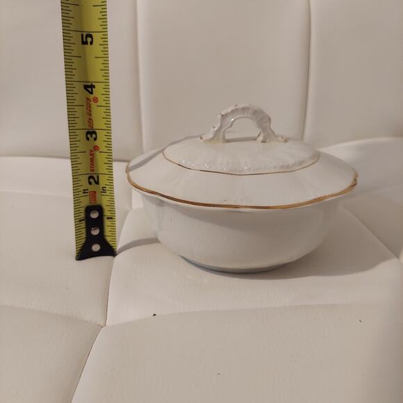 Antique 1800s Admiral VP Co V.P.C.O. 5" Lidded Ironstone Serving Bowl - Picture 9 of 10